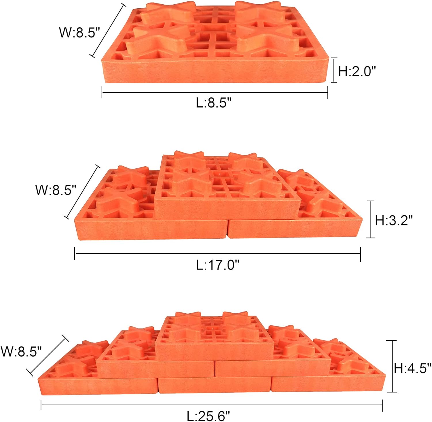 Leveling & Stablilization Camper RV Leveling Blocks Dual Wheel Tire Plastic Chocks Truck Yellow
