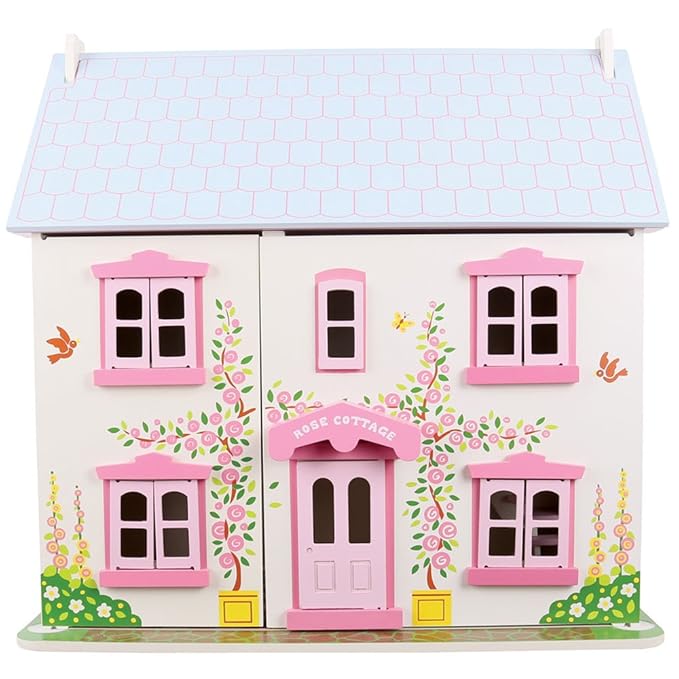 Bigjigs Toys Heritage Playset Rose Cottage Wooden Doll