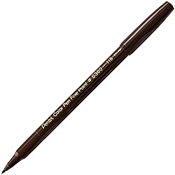 Pentel Arts Color Pen, Dark Brown, Box of 12