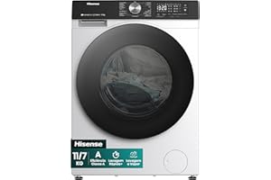 Hisense Lava e Seca, 11kg Lavagem/7kg Secagem, Wi-Fi, Steam, 13 Programas, Motor Inverter, Painel Touch, Branca WD3S11-127V 127 Volts