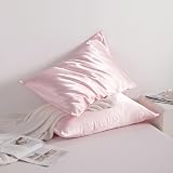 NTBAY Silk Satin Pillowcases 2 Pack 50x90 cm Light Pink Envelope Closure view 6
