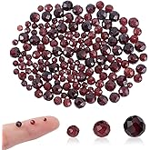 AHANDMAKER 150Pcs Natural Garnet Beads, Dark Red Faceted Round Gemstone Beads Strands 2mm/3mm/4mm Diameter Small Loose Stone Bead for DIY Jewelry Making Necklaces Bracelets Anklets Crafts