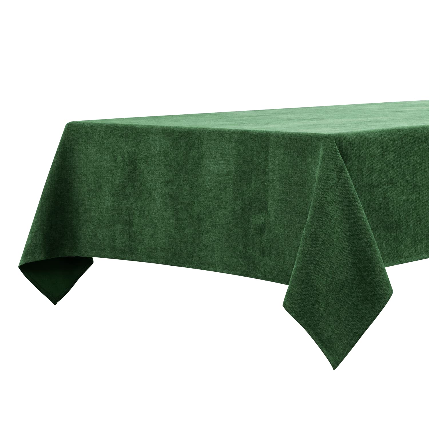 BALCONY & FALCON Rectangular Table Cloth, Waterproof & Washable, Wrinkle Resistant, Brushed Linen-Look Fabric Tablecloth for Dining, Kitchen, Parties, Weddings & Outdoor Use (Dark Green, 140x180cm) — image 1