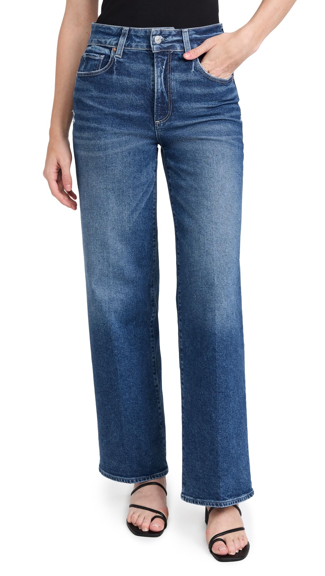 Photo 1 of PAIGE Women's Sasha 32" Wide Leg Jeans, Modernism, Blue, 28