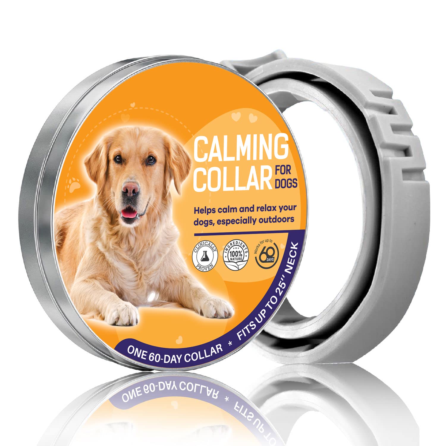 CHUWPI Calming Dog Collar 25 '' - Pheromone Dog Collar Safe Ingredient - Waterproof Calming Collar for Dogs - Dog Calming Collar for Relaxation - Flexible Dog Anxiety Relief Collar