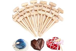 Hidreas 20 PCS Mini Wood Hammers Wooden Hammer for Breakable Heart Chocolate Heart, Wood Lobster Crab Mallet
