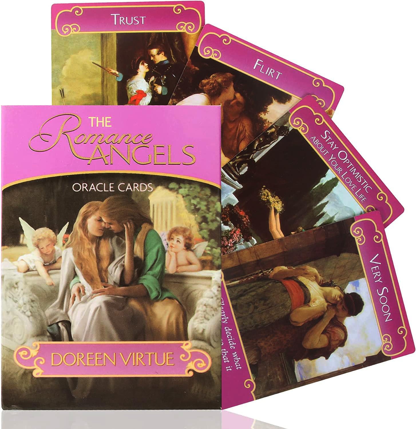Gayrrnel Tarot Cards Set, 44 Lovers Romance Oracle Cards - Rare Doreen Virtue Angel Oracle Cards, Ideal for Learning, Daily Readings, Healing