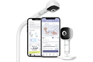 Hubble Connected SkyVision AI-Enhanced HD Smart Baby Monitor - 1 Camera, Mounts, Smart Rollover & Cry Detection, AI Sleep Report, 2-Way Talk, Night Vision, Nightlight & Sounds, Baby-Centric App