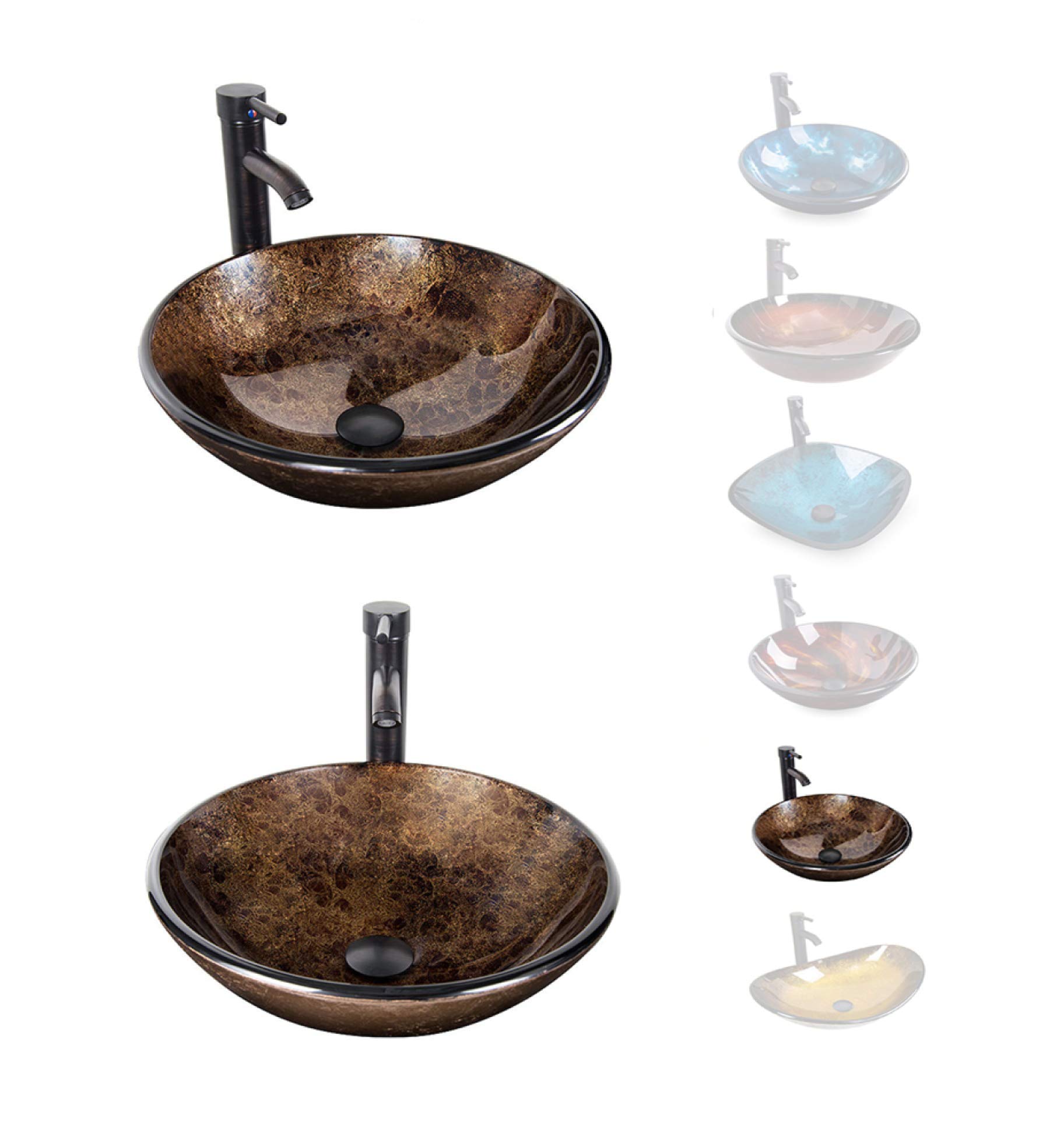 Buy ELECWISH Bathroom Vessel Sink with Faucet ing Ring and Pop Up Drain