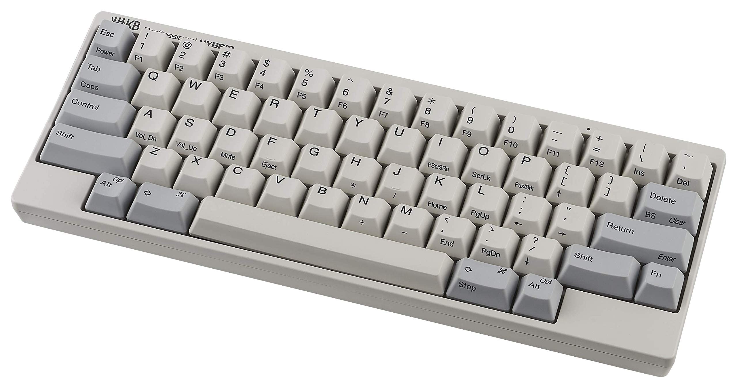 HHKB HYBRID Keyboard PD-KB800W, Printed Keycaps, Bluetooth Professional Mechanical 60% Keyboard, Compact, USB-C (White)