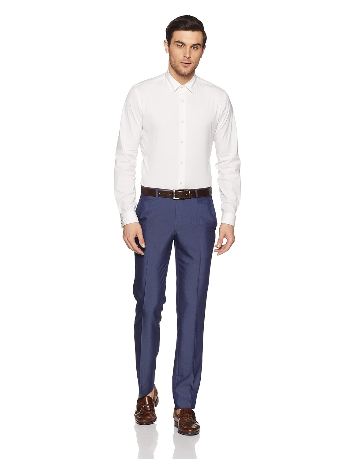 v dot men's slim fit formal trousers
