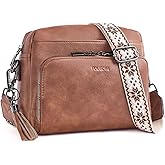 POIUGOYA Crossbody Purses for Women Trendy,Vegan Leather Medium Crossbody Bag,Women's Crossbody Travel Purse Built in Wallet