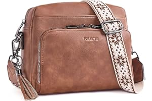POIUGOYA Crossbody Purses for Women Trendy,Vegan Leather Medium Crossbody Bag,Women's Crossbody Travel Purse Built in Wallet