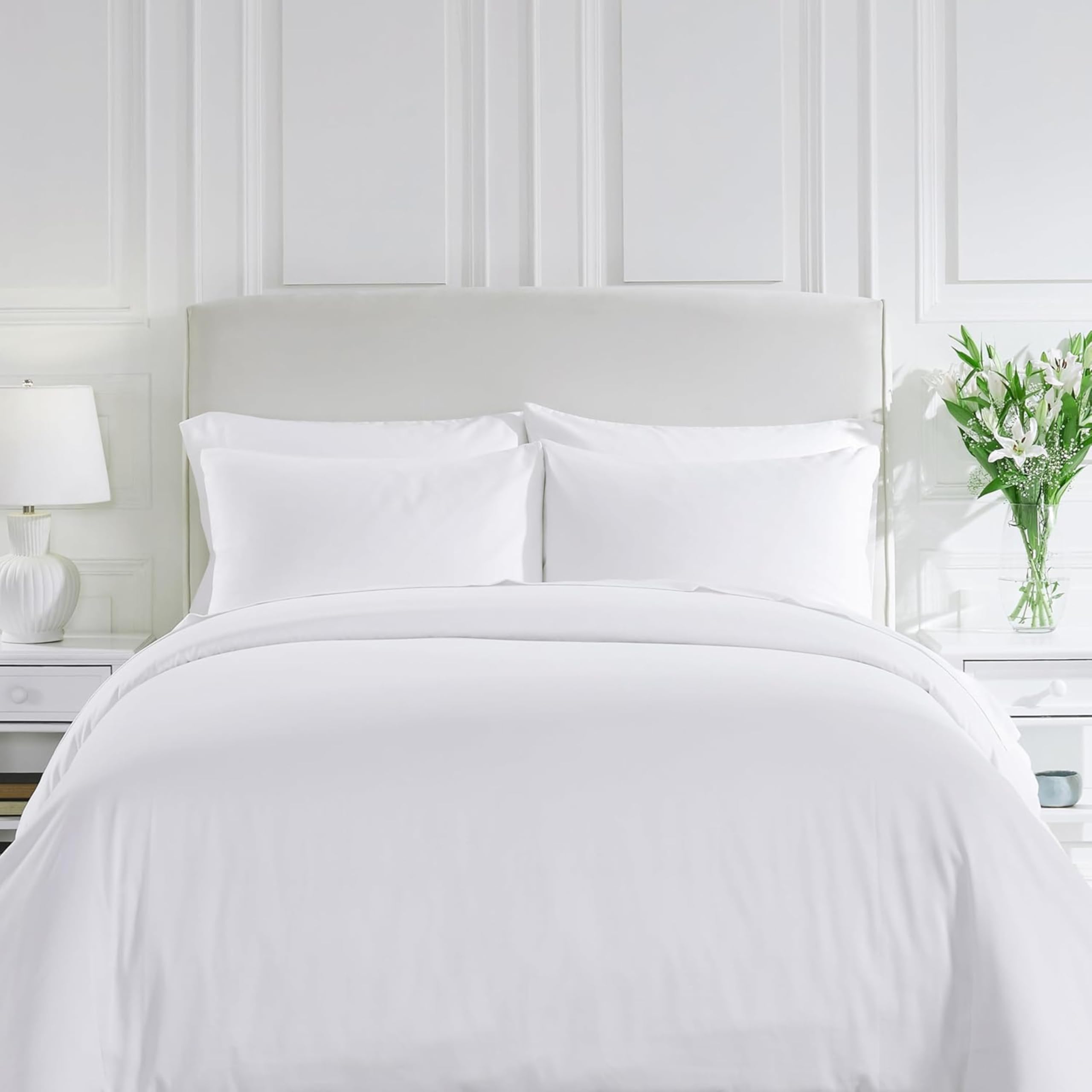 DTEX HOMES Double Duvet Set 100% Egyptian Cotton 200 Thread Count Duvet Cover Set with Pillowcases Long Staple Percale Weave Bedding Double Bed Set (200 x 200cm)