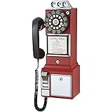 Crosley CR56-RE 1950's Payphone with Push Button Technology, Red