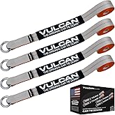 VULCAN Exotic Car Rim Tie Down Set - 2 Inch x 144 Inch - 4 Straps - Silver Series - 3,300 Pound Safe Working Load