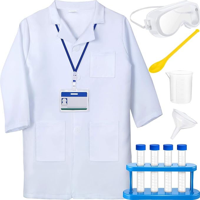SATINIOR 11 Pieces Kids Lab Coat Scientist Costume