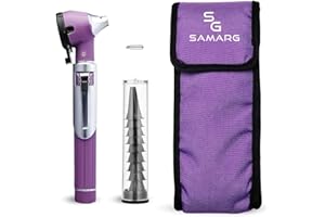 SAMARG Mini Otoscope with Light Ear Infection Detector and Pocket Ear Scope | Suitable for Kids, Adults, Doctors - Available in Multiple Colors (Purple)