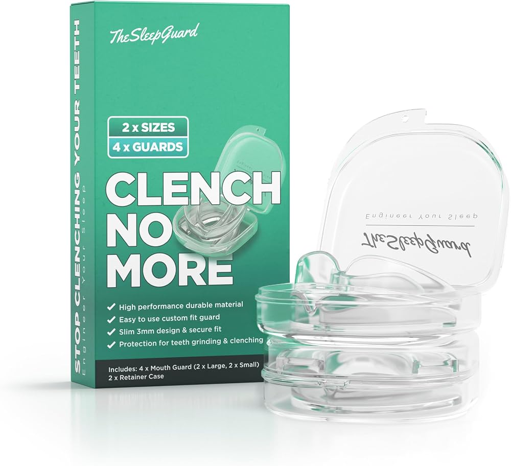 TheSleepGuard Mouth Guard Clenching Teeth Night Guard Pack of 4 Small Large