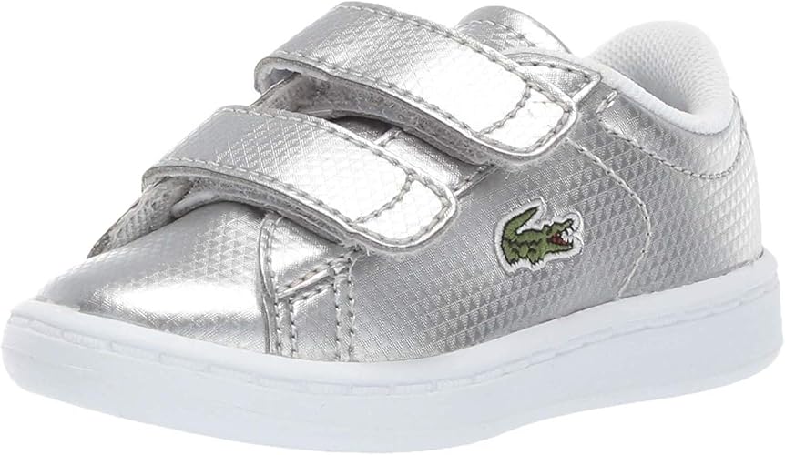 lacoste silver trainers