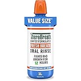 TheraBreath Fresh Breath Oral Rinse, Invigorating ICY Mint Flavor, Dentist Formulated and ADA-Accepted Mouthwash for Bad Breath pH-Balanced, Alcohol Free & Non-Burning, 1 Liter