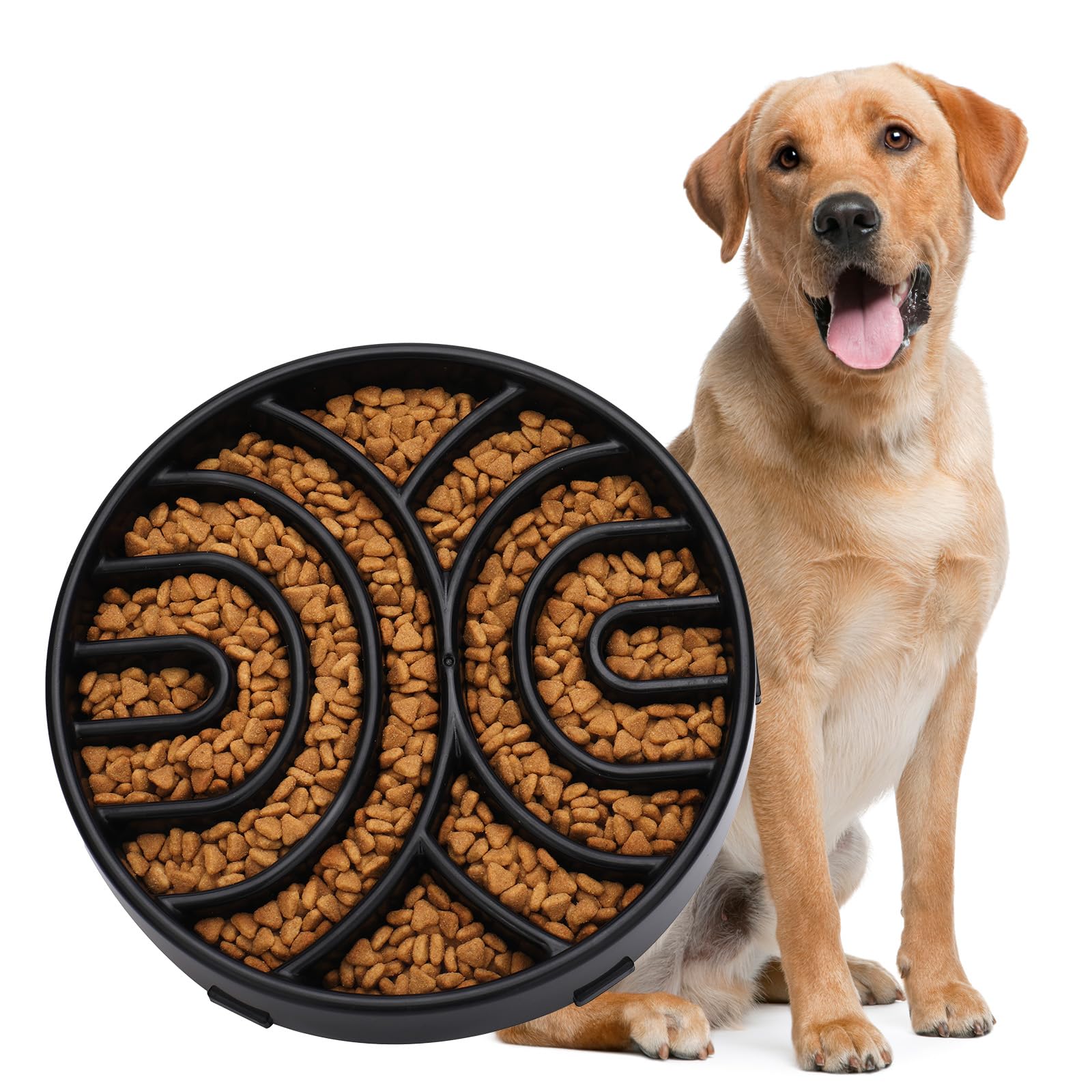 Photo 1 of WHIPPY Slow Feeder Maze Dog Bowl - Anti-Choking, Anti-Slip Interactive Puzzle Feeder for Large Dogs, Black