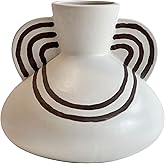Ceramic Line Art Wide-Bodied Vase