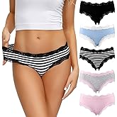 LYYTHAVON Women’s Underwear Soft Breathable Cotton Brief Ladies Panties 5-Pack