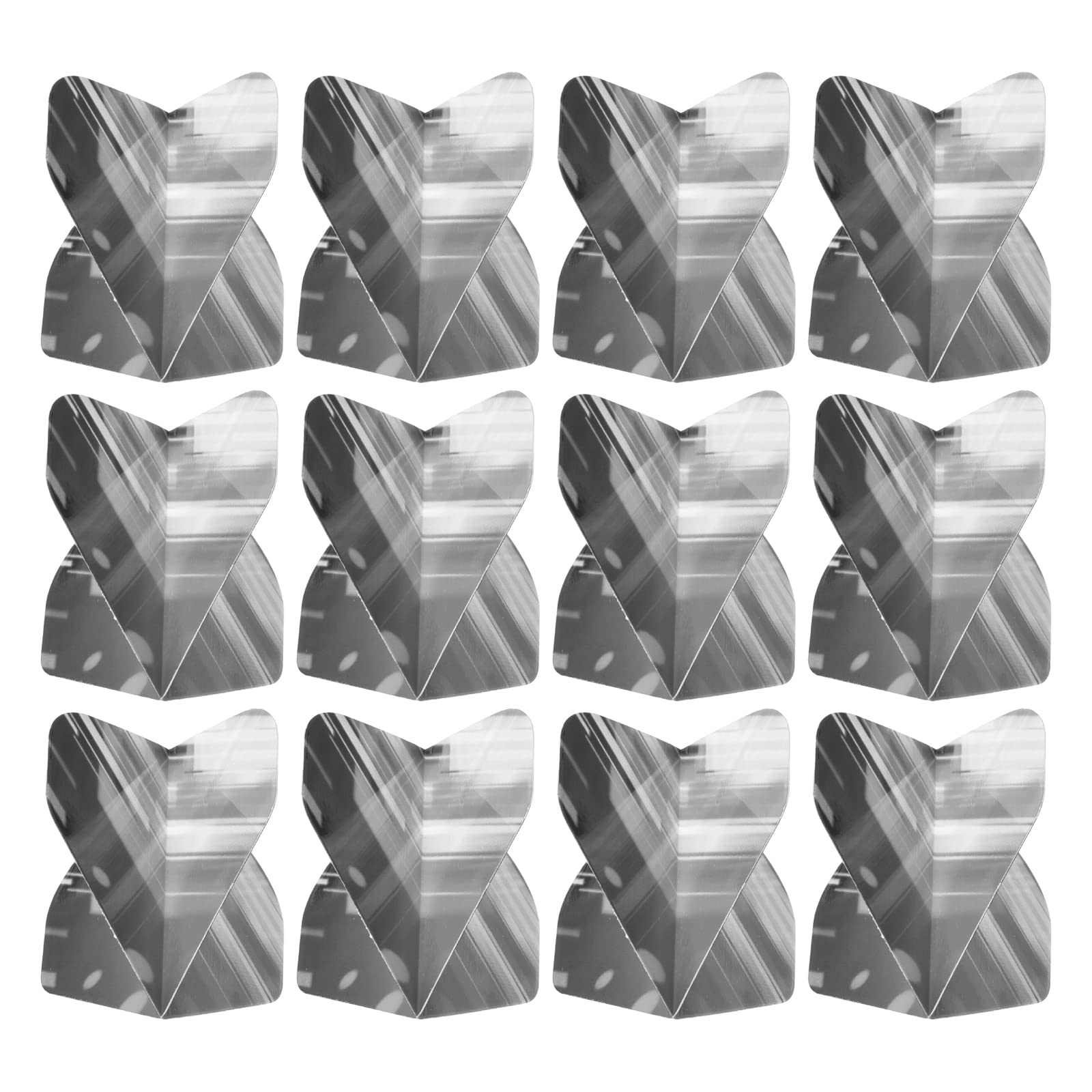PATIKIL Dart Flights, 12 Pack PET Standard Darts Accessories Replacement Parts for Soft Tip Steel Tip, Thick Stripe Style, Black, Gray