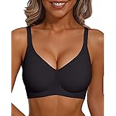 Vertvie Racerback Bras for Women Full Coverage Supportive Wireless Bras Push Up Seamless Bralettes Convertible T-Shirt Bra