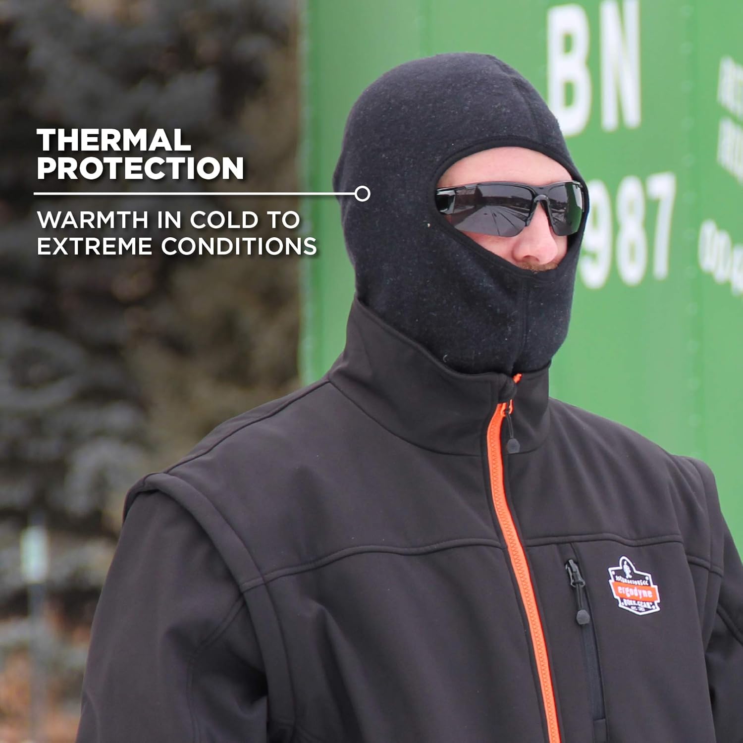 FR Rated Balaclava, Winter Face Mask, Thermal Fire Resistant Modacrylic Fleece, Ergodyne N-Ferno 6828,Black: Home Improvement