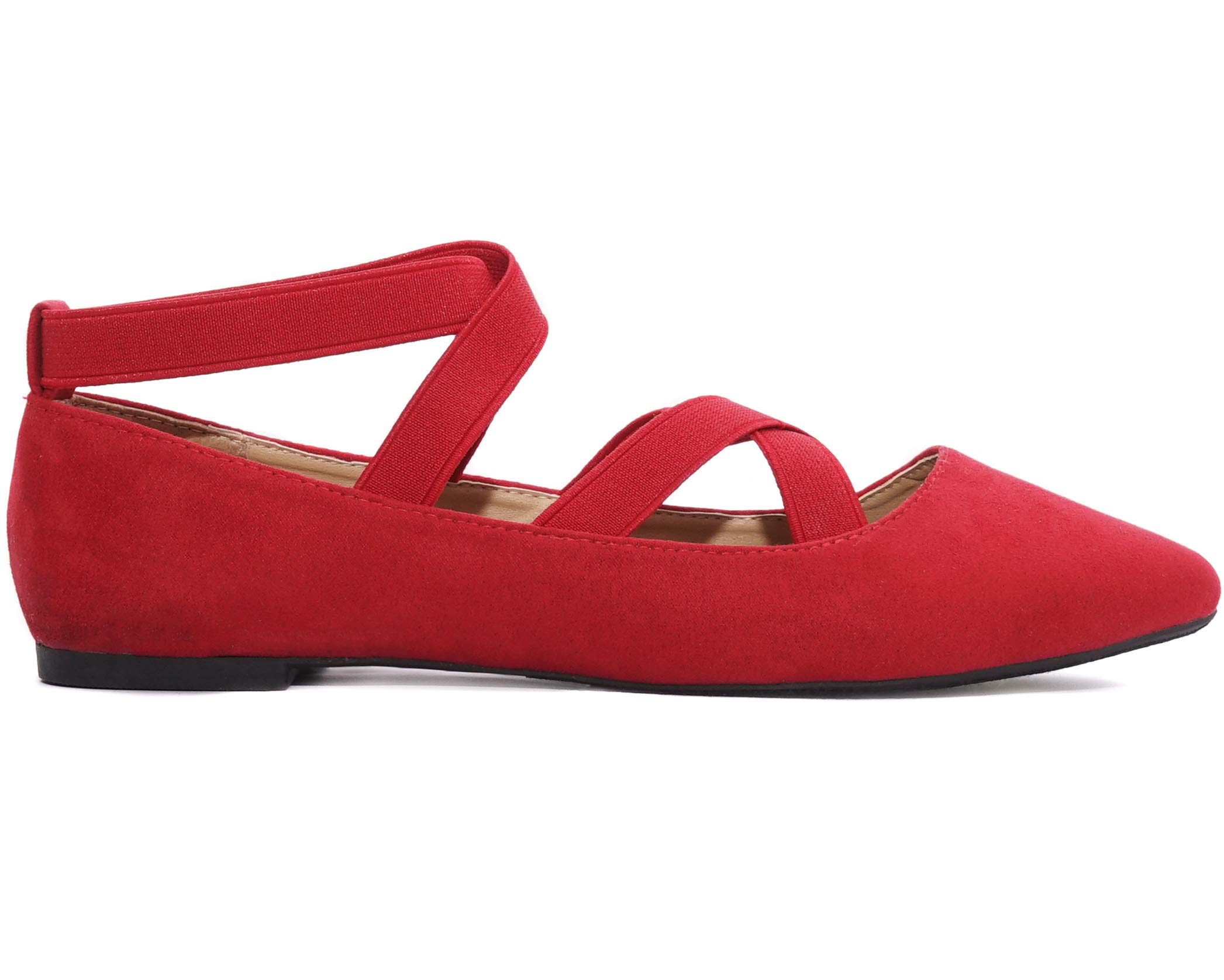 Charles Albert Comfortable Elastic Ankle Strap Ballet Flats for Women - Image 3