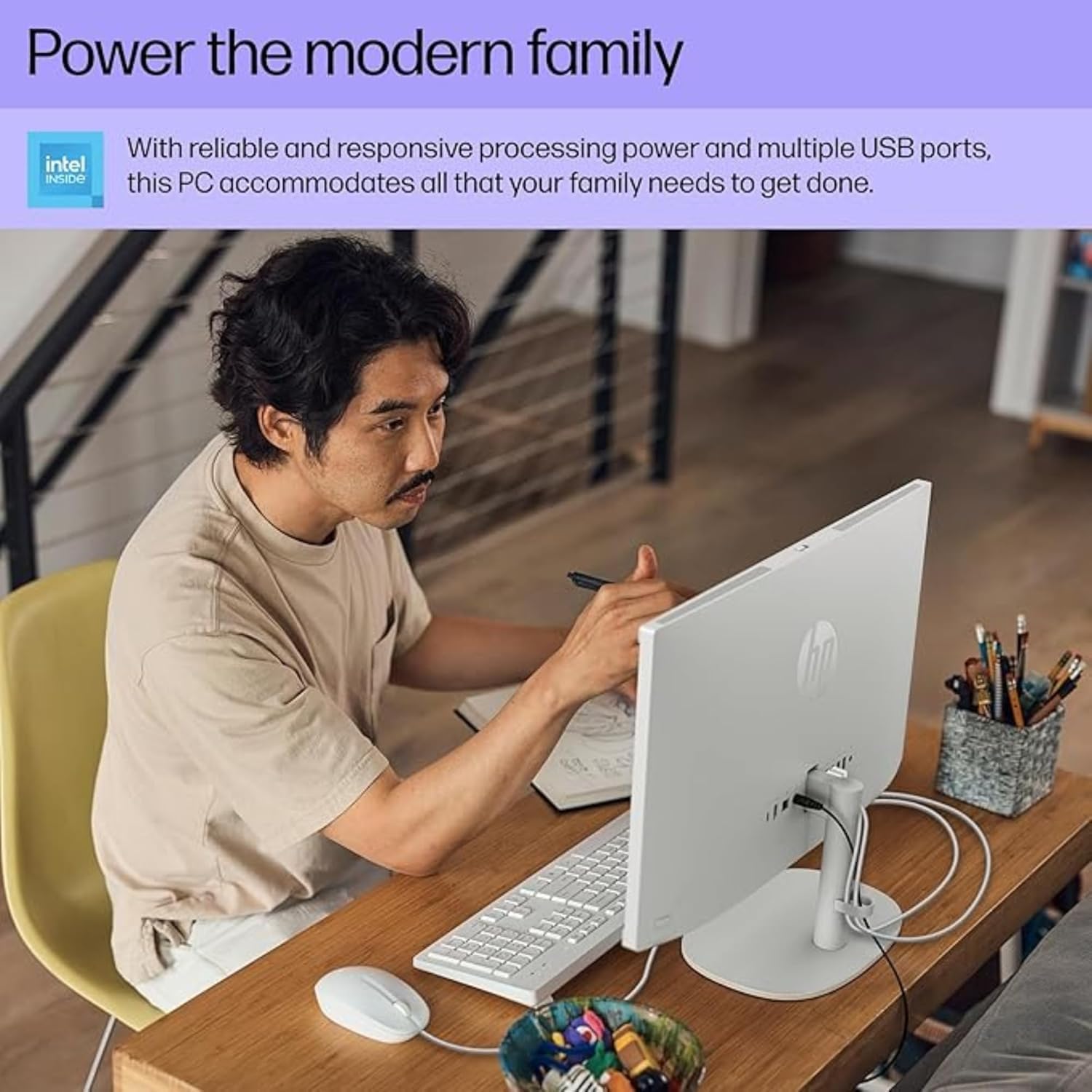 HP 22 inch All-in-One Desktop PC • 16GB RAM • 1TB Storage (512GB SSD + 512GB External HD) • Microsoft Office Trial • Intel Celeron CPU • FHD Display • Win 11 Pro