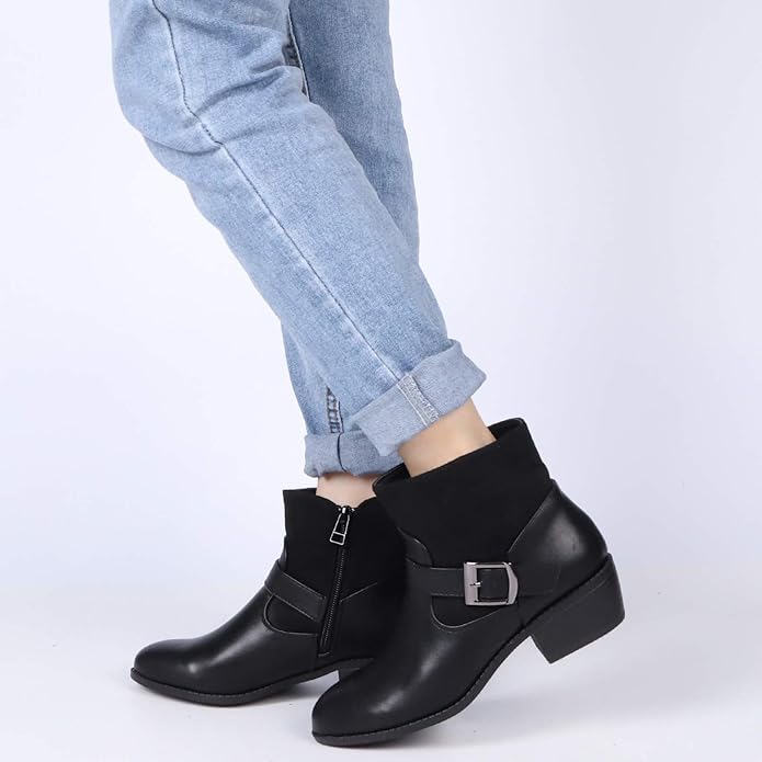 Trary Womens Bootie Stacked Zipper