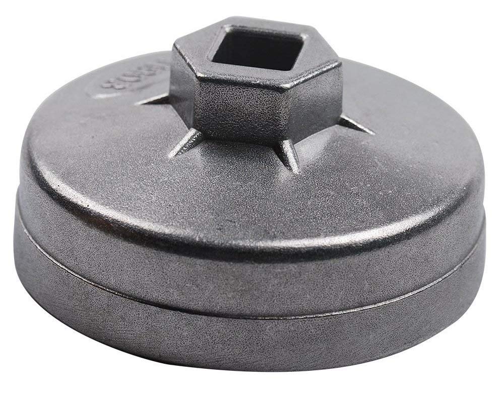 OxoxO Compatible with 74mm 14 Flutes Oil Filter Wrench Socket Cap Housing Removal Wrench Socket Tool Compatible with Mercedes Porsche VW Audi