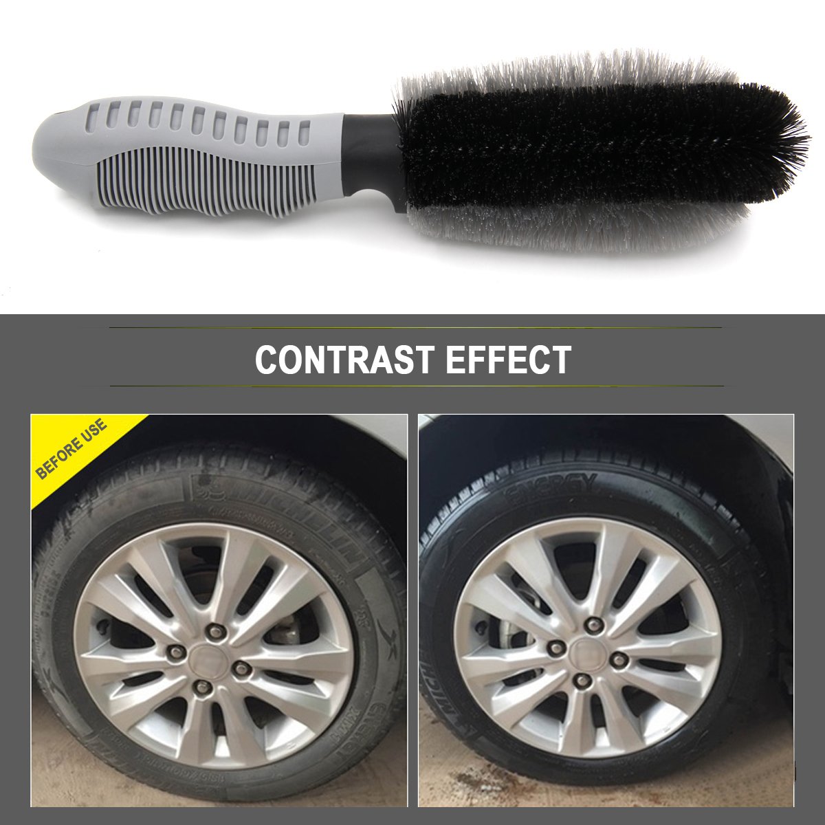 Brosse Pour Jantes Auto Pro - 38cm Poils Souples, Nettoyage Profond Sans Rayures