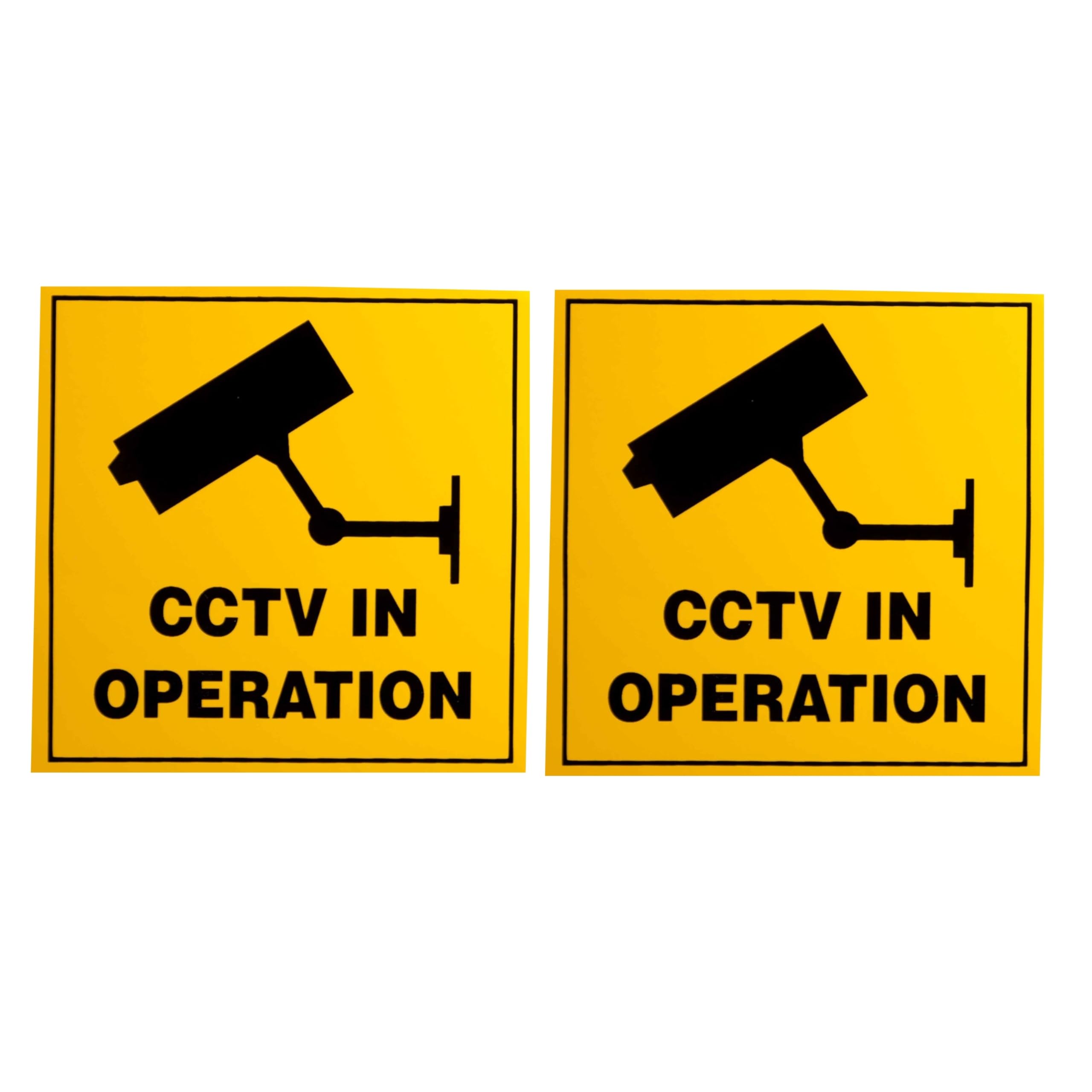 Tek Automotive CCTV In Operation Sign Sticker Twin Pack 10x10cm – Small CCTV Warning Stickers for Windows, Doors, Outdoor & Indoor Use – Security Signs for Home, Shops & Offices