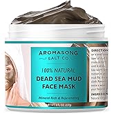 Aromasong 100% Pure Dead Sea Mud Mask - 5 Minute Mask - No Ingredients Added - for Face & Skincare - Blackhead Remover - Anti-aging - Pore Minimizer