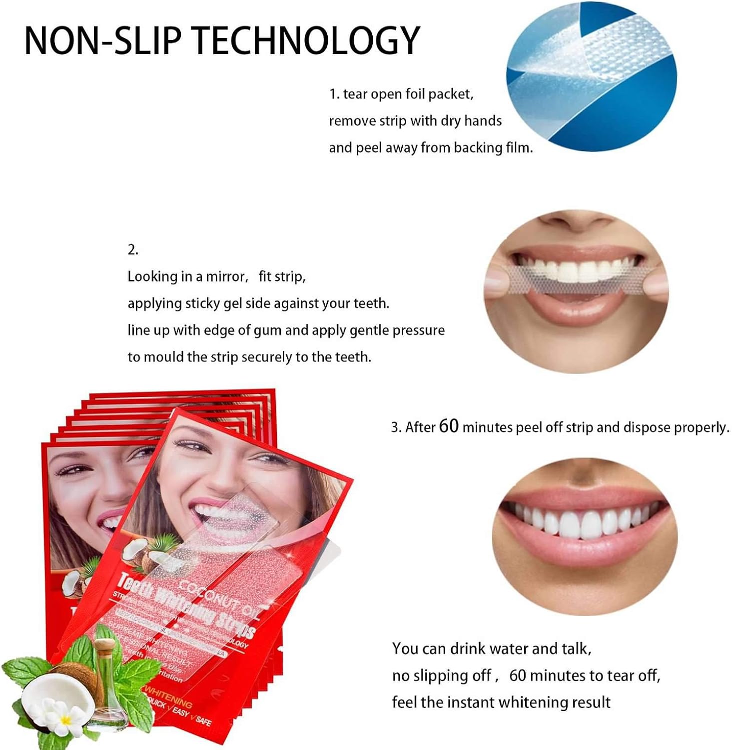 Senyum Teeth Whitening Strips 14 Treatments Dentist for Sensitive Teeth, Whitener Strips (14 for Upper 14 for Lower）: Health & Personal Care