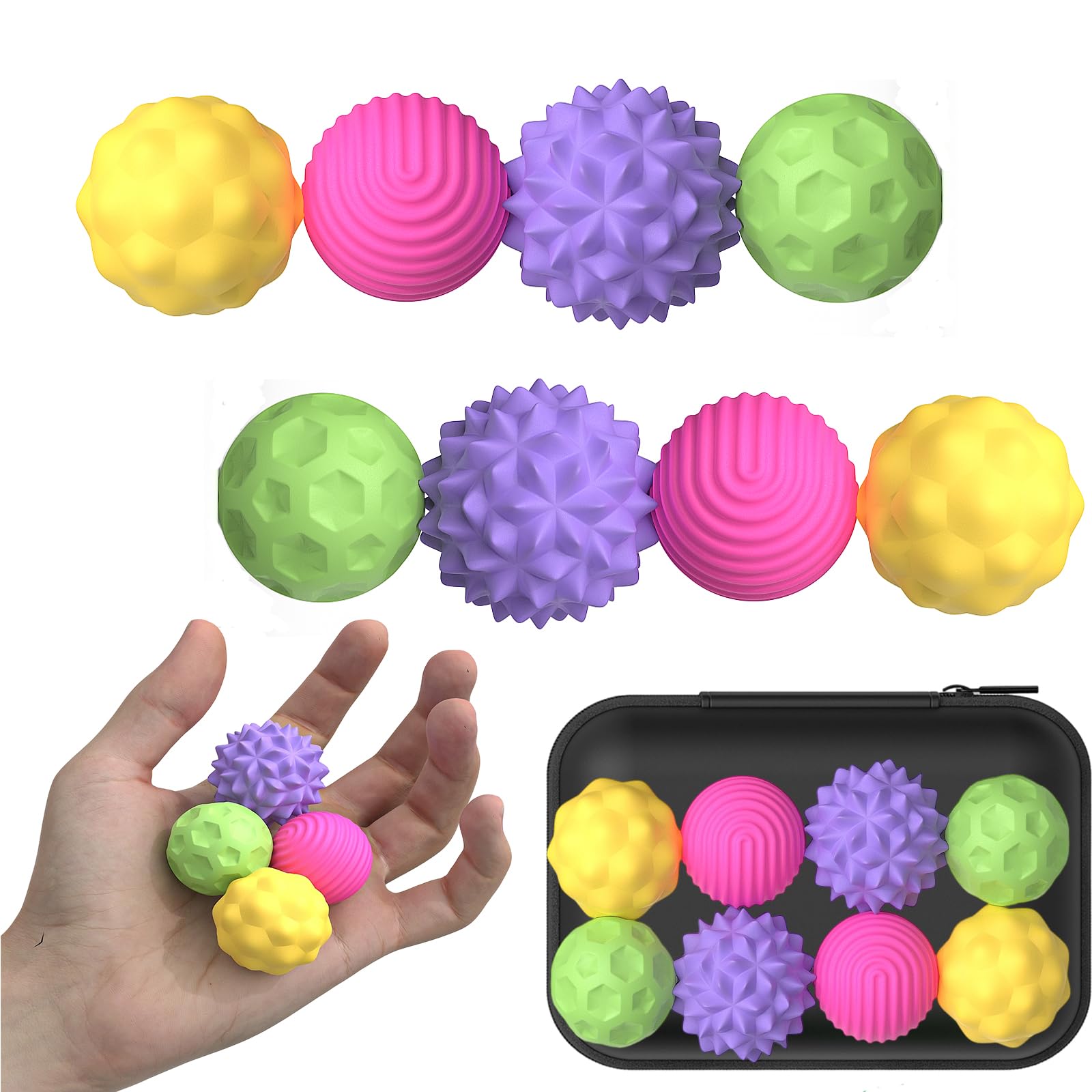 Photo 1 of (missing half) Large Magnetic Sensory Fidget Ball Toy, 8Pcs Silicone Sensory Stress Relief Toys for Adults, Teens with Autism, ADHD, Anxiety