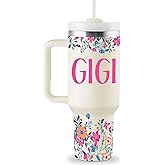 ROSTANTEN Gigi Gifts for Grandma Birthday Gifts for Gigi from Grandkids Best Grandma Gift for Christmas Mothers Day 40oz Travel Cup Insulated Tumbler with Lid & Straw