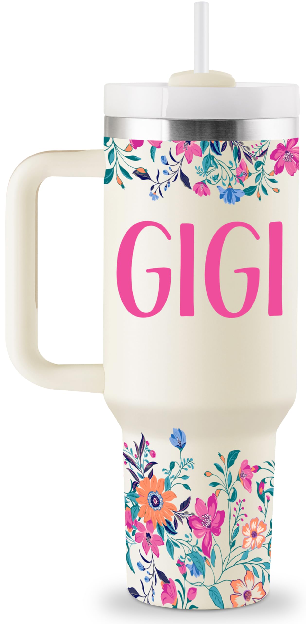 Photo 1 of ***LID HAS A CRACK ON SIDE**ROSTANTEN Gigi Gifts for Grandma Birthday Gifts for Gigi from Granddaughter Grandchildren Grandkids Grandma Mothers Day Christmas Gift 40oz Travel Cup Insulated Tumbler with Lid & Straw