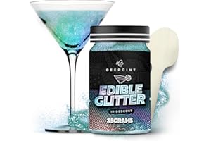 BeePoint Iridescent Edible Glitter for Drinks 15g - Food Grade, Vibrant Color Shimmer Powdered Dust for Drinks, Cocktails, Cake Decorating, Baking, Chocolates, Candy, Sweets, & Cookies - Vegan & Gluten Free