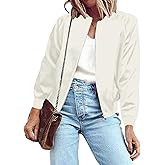 Zeagoo Women's Bomber Jacket Lightweight Zip Up Jacket Casual Striped Jacket Coat Outerwear Windbreaker with Pockets
