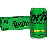 Sprite Zero Sugar Lemon-Lime Soda Soft Drink Mini Cans, 7.5 fl oz, 10 Pack | Caffeine-free citrus soda pop with natural flavors and zero calories