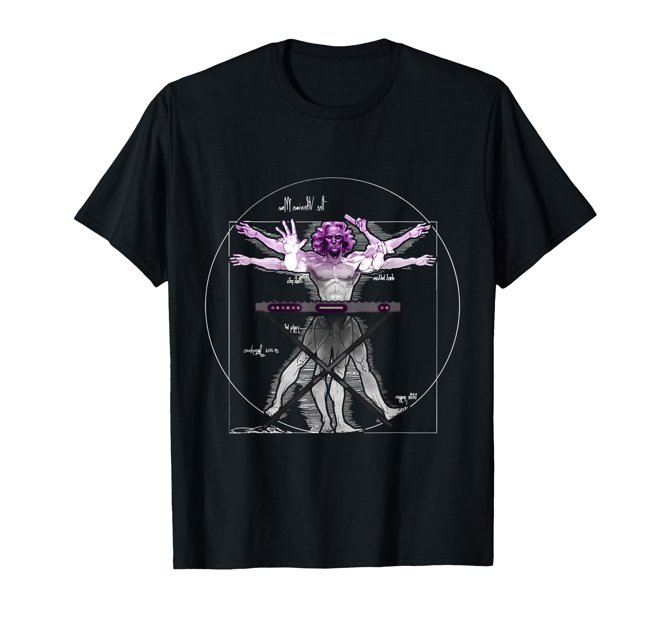 Keyboard player as Vitruvian man T-Shirt