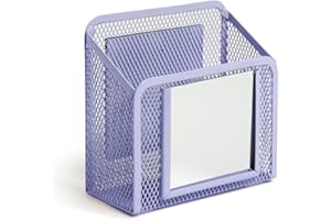 U Brands Lavender Purple Magnetic Locker Cup with Mirror, Locker Mirror with Pencil Holder, Magnetic Organizer for School Loc