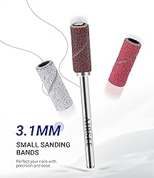AIRSEE 100pcs Small Sanding Bands Nail Drill Bits