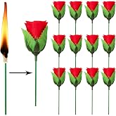 Arouselove 12 Pcs Fire Rose Magic, Tricks Show Props with Wax Block for Stage,Street,Party