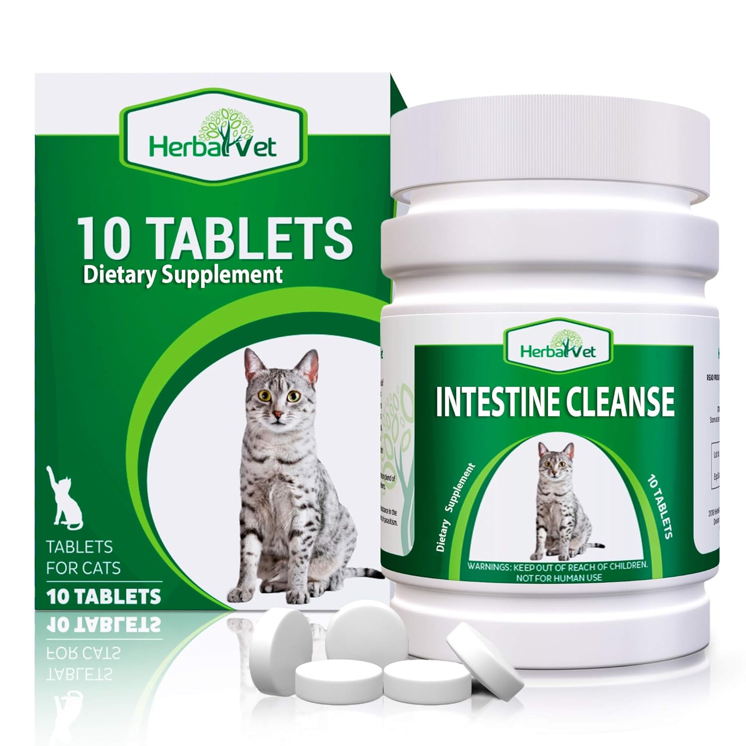 Buy HerbalVet 10 Tablets Cat Intestinal Cleanse Cat Dewormer
